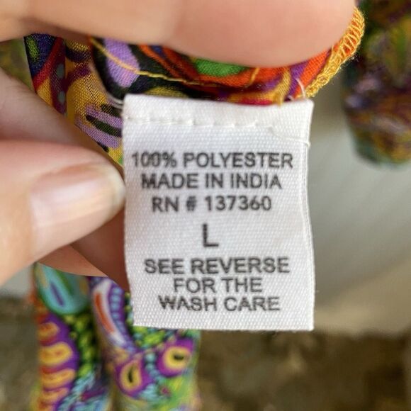 LIVE 4 TRUTH Tunic Top Womens L Colorful Paisley Semi Sheer Beach Coverup Artsy - Picture 8 of 12